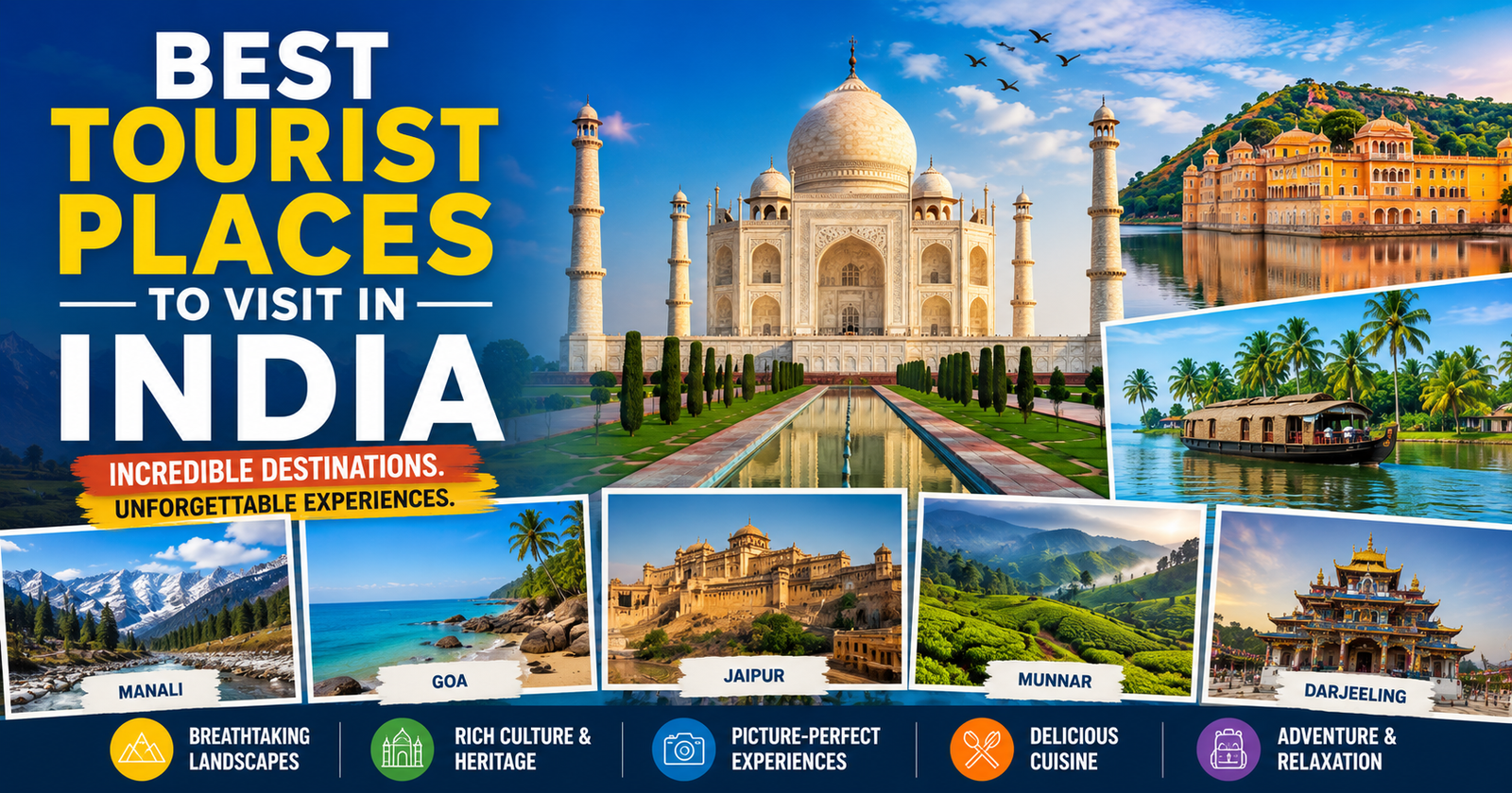 Best Tourist Places to Visit in India for an Amazing Vacation