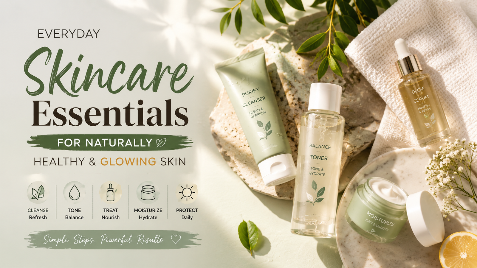 Everyday Skincare Essentials for Naturally Healthy & Glowing Skin