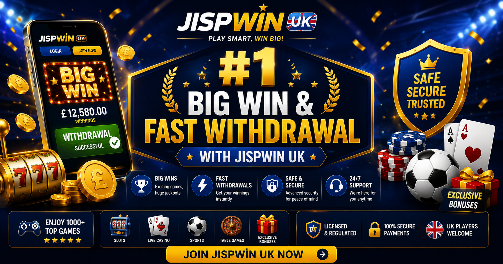 #1 Big Win & Fast Withdrawal with Jispwin UK