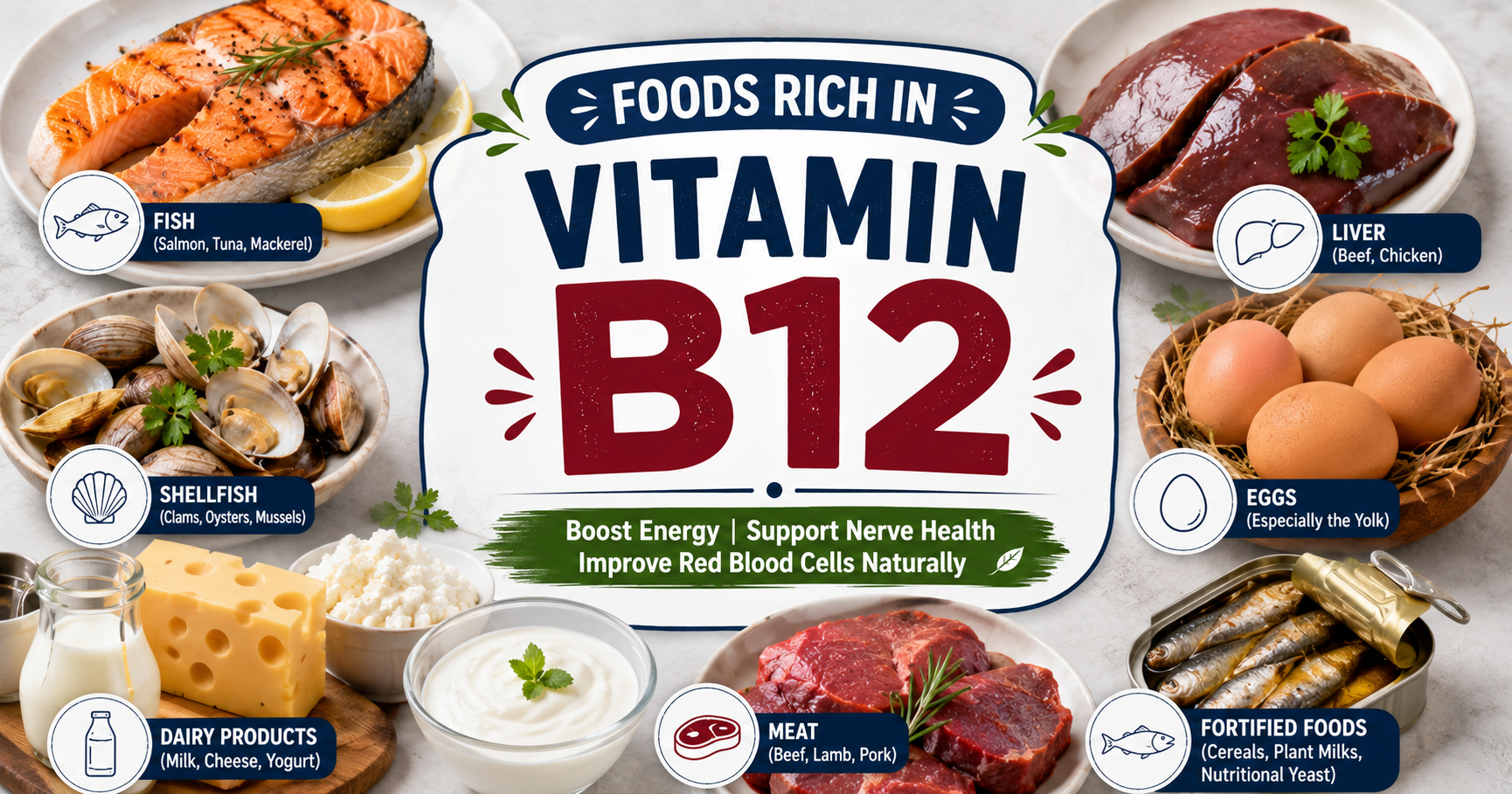 Foods Rich in Vitamin B12 for Energy, Brain Health, and Wellness